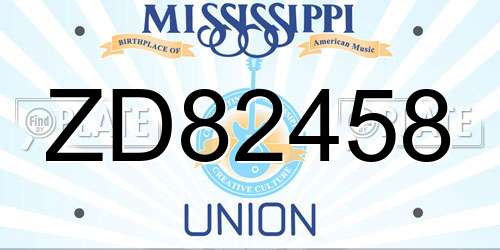 ZD82458 Mississippi License Plate