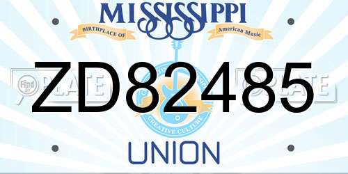 ZD82485 Mississippi License Plate