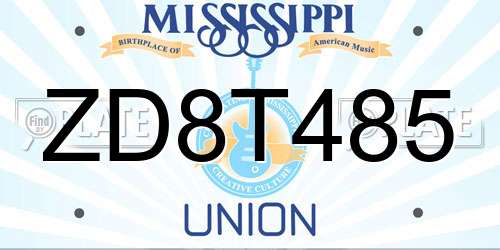ZD8T485 Mississippi License Plate