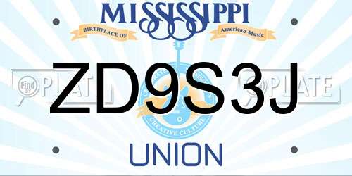 ZD9S3J Mississippi License Plate