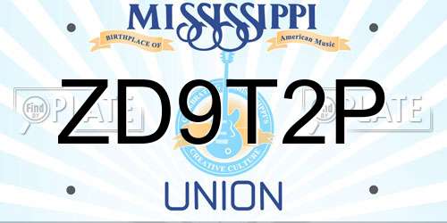 ZD9T2P Mississippi License Plate