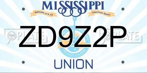 ZD9Z2P Mississippi License Plate