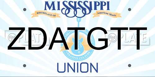 ZDATGTT Mississippi License Plate