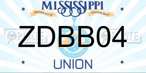 ZDBB04 Mississippi License Plate