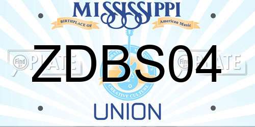 ZDBS04 Mississippi License Plate