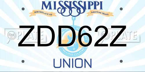ZDD62Z Mississippi License Plate