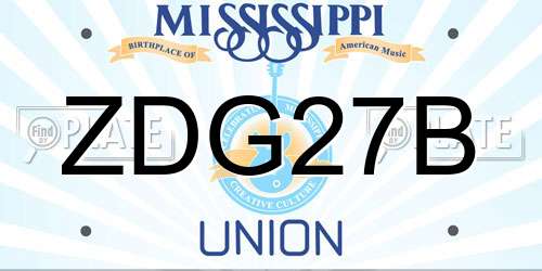 ZDG27B Mississippi License Plate