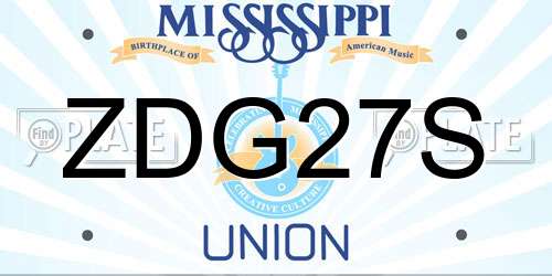 ZDG27S Mississippi License Plate
