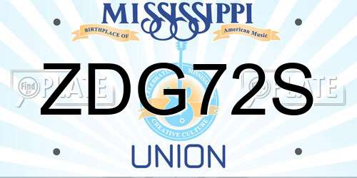 ZDG72S Mississippi License Plate