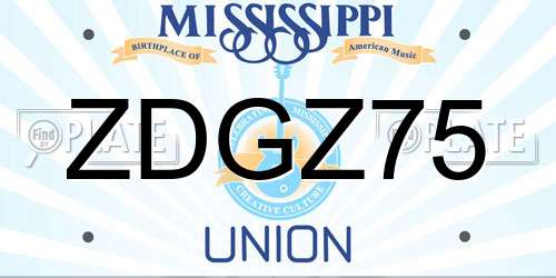 ZDGZ75 Mississippi License Plate