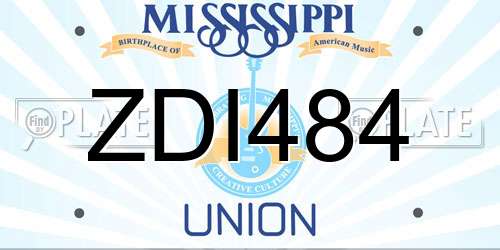 ZDI484 Mississippi License Plate
