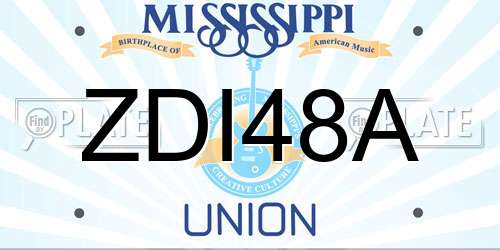 ZDI48A Mississippi License Plate