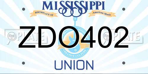 ZDO402 Mississippi License Plate