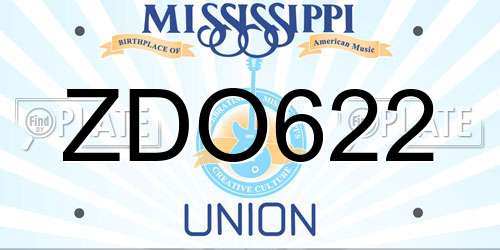 ZDO622 Mississippi License Plate