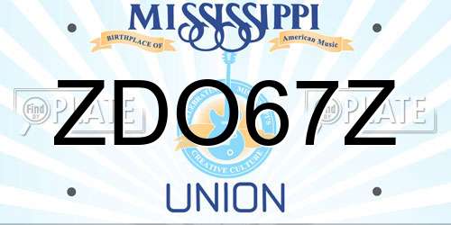 ZDO67Z Mississippi License Plate