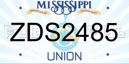 ZDS2485 Mississippi License Plate