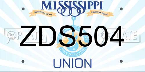 ZDS504 Mississippi License Plate