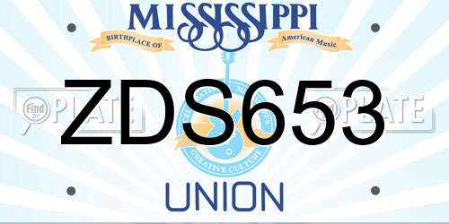 ZDS653 Mississippi License Plate