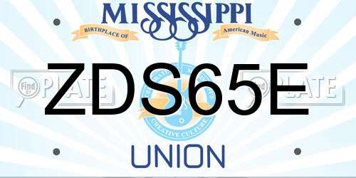 ZDS65E Mississippi License Plate