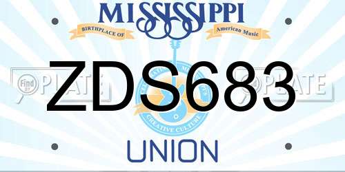 ZDS683 Mississippi License Plate