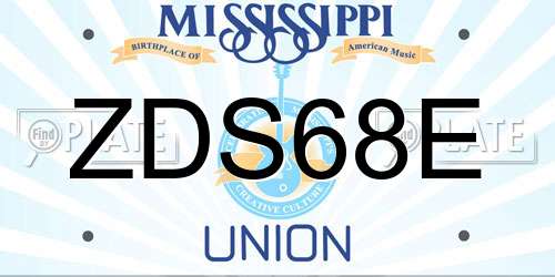 ZDS68E Mississippi License Plate