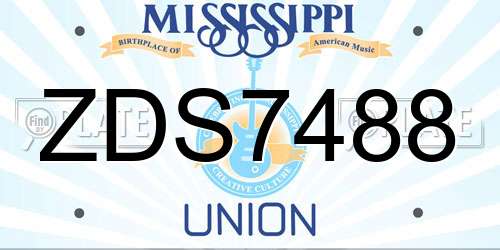 ZDS7488 Mississippi License Plate