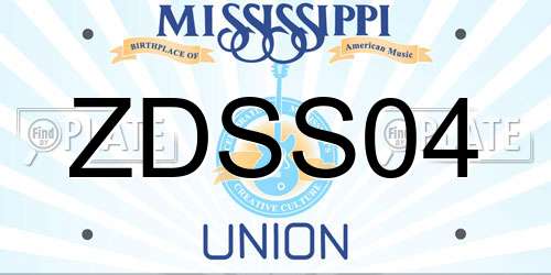 ZDSS04 Mississippi License Plate