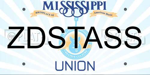 ZDSTASS Mississippi License Plate
