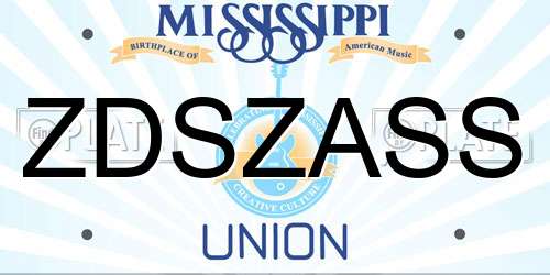 ZDSZASS Mississippi License Plate