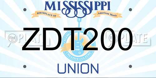 ZDT200 Mississippi License Plate