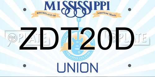 ZDT20D Mississippi License Plate