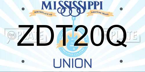 ZDT20Q Mississippi License Plate