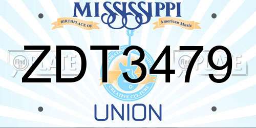 ZDT3479 Mississippi License Plate