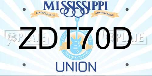 ZDT70D Mississippi License Plate