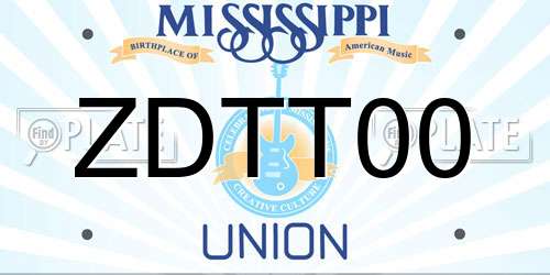 ZDTT00 Mississippi License Plate