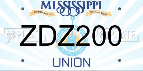 ZDZ200 Mississippi License Plate