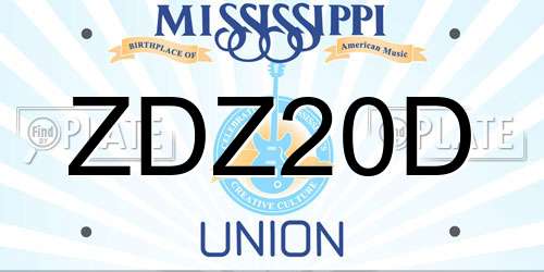 ZDZ20D Mississippi License Plate