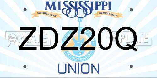 ZDZ20Q Mississippi License Plate