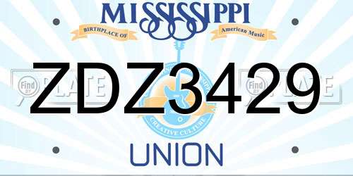 ZDZ3429 Mississippi License Plate