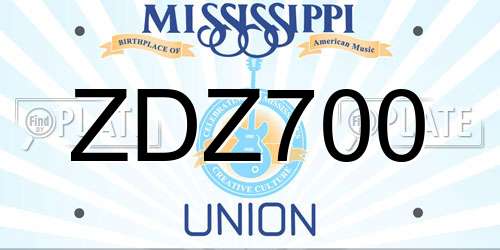 ZDZ700 Mississippi License Plate