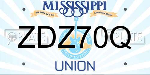 ZDZ70Q Mississippi License Plate