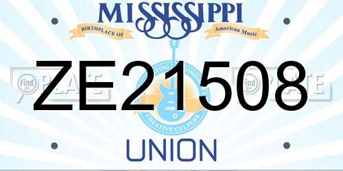 ZE21508 Mississippi License Plate