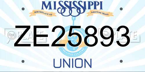 ZE25893 Mississippi License Plate