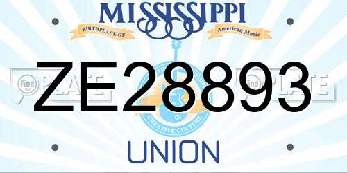 ZE28893 Mississippi License Plate