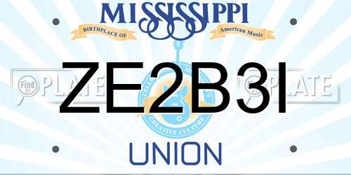 ZE2B3I Mississippi License Plate