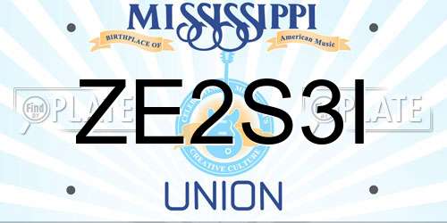 ZE2S3I Mississippi License Plate