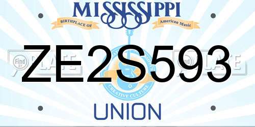 ZE2S593 Mississippi License Plate