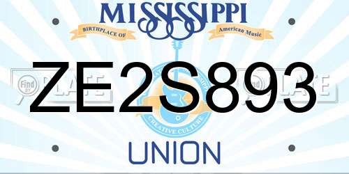 ZE2S893 Mississippi License Plate