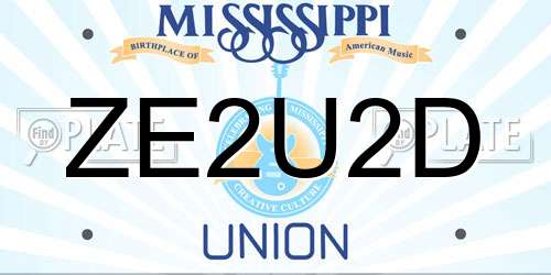 ZE2U2D Mississippi License Plate