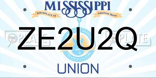 ZE2U2Q Mississippi License Plate